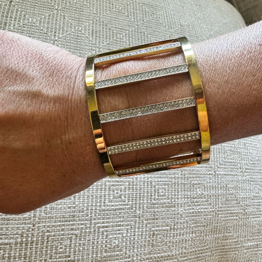 Michael Kors Gold and Diamond Cuff Bracelet - Picture 7 of 8